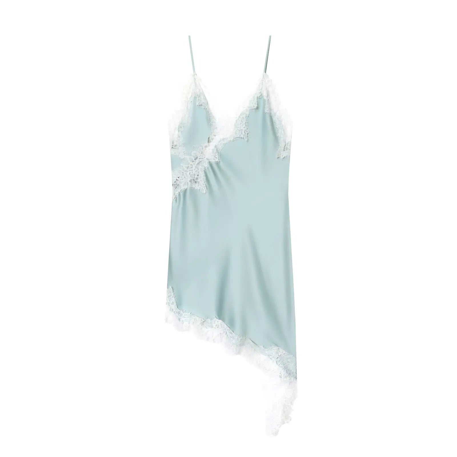 Satin Lace Backless Mini Dress